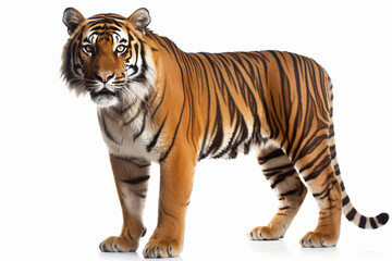 Wall Mural - a Sumatran tiger on a white background