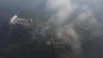 Wall Mural - Beautiful temple, view from Fansipan mountain, Lao Cai province, Vietnam