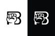 Hand fist and B letter black and white concept. Very suitable in various business purposes also for icon, logo, symbol and many more.