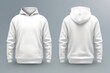 Front and Back of an Editable male white Hoodie. Generative AI