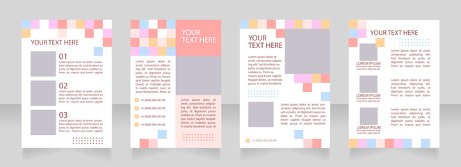 Franchising promotion blank brochure layout design. Business development. Vertical poster template set with empty copy space for text. Premade corporate reports collection. Editable flyer paper pages