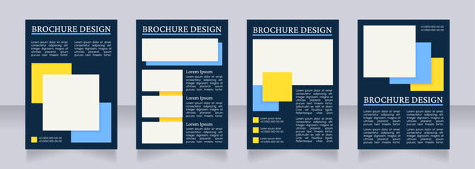 Interior design service promo blank brochure layout design. Vertical poster template set with empty copy space for text. Premade corporate reports collection. Editable flyer paper pages