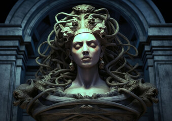 Wall Mural - mythical lady medusa . Generative AI