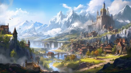 Wall Mural - MMORPG game art environment