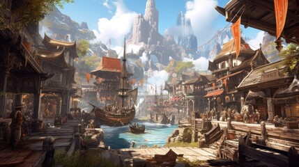 MMORPG game art environment