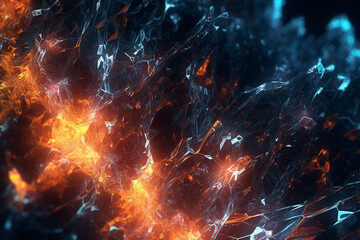 Aufkleber - A digital composition of abstract shapes and textures resembling electrical currents, illustrating the concept of clear energy in a visually captivating way.  Generative AI technology.
