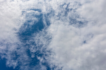 Wall Mural - look up zenit blue sky with cirrus clouds