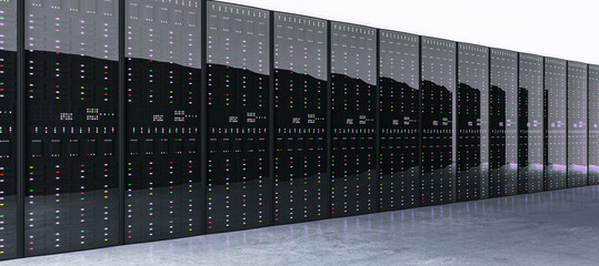Aufkleber - AI computing datacenter interior. 3D Rendering