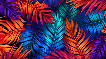 minimalist abstract art tropical leaves gradient color background
