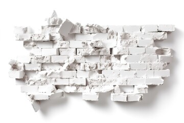 Aufkleber - white bricks isolated on white background. Generated by AI.