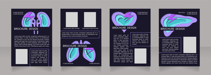 Patient and visitor guideline blank brochure layout design. Vertical poster template set with empty copy space for text. Premade corporate reports collection. Editable flyer paper pages