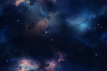 Wall Mural - seamless texture and full-frame background of starry night sky, neural network generated image