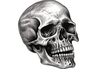 Wall Mural - skull drawing isolated on white background. Generated by AI.