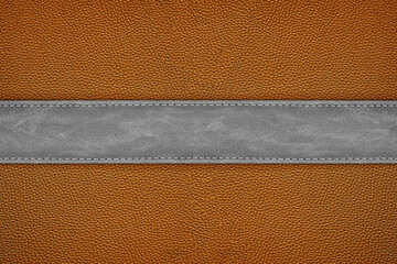 Wall Mural - Texture of stitched leather background gray and brown colors