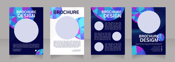 Creative hobby and artistic leisure blank brochure design. Template set with copy space for text. Premade corporate reports collection. Editable 4 paper pages. KoHo Regular font used