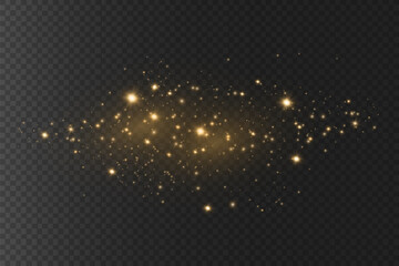 Wall Mural - dust sparks and stars shine with a special light. christmas light effect. glittering particles of ma