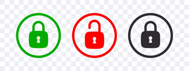 Wall Mural - Lock icons. Padlocks badges. Security symbol icons. Vector scalable graphics