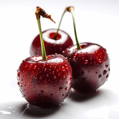 Wall Mural - Isolated cherry on white