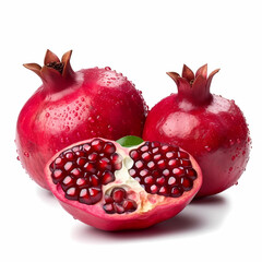 Wall Mural - Pomegranate isolated white