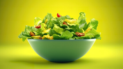 Wall Mural - fresh green salad on , background, Bright color. Generative Ai