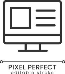 Wall Mural - Website for business pixel perfect linear icon. Goods and services online. Marketplace. Thin line illustration. Contour symbol. Vector outline drawing. Editable stroke. Poppins font used