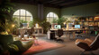 © Nataliya - A studio with versatile workspaces and adjustable furniture, allowing IT specialists to customize their environment for maximum comfort and productivity Generative AI