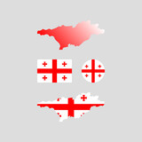 Fototapeta  - Georgia national map and flag vectors set....