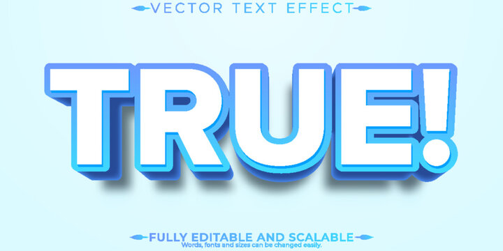 True bold text effect, editable modern lettering typography font style