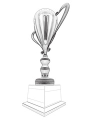 Poster - Outline Trophy cup. Winner's trophy icon vector is a symbol of victory in a sports event, award contour. Champions award, sport victory, winner prize concept..
