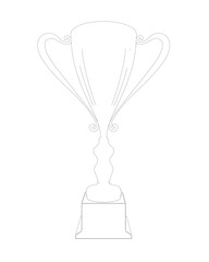 Poster - Outline Trophy cup. Winner's trophy icon vector is a symbol of victory in a sports event, award contour. Champions award, sport victory, winner prize concept..