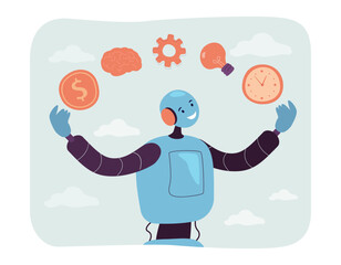 Aufkleber - Man with hammer and huge hand holding vape vector illustration