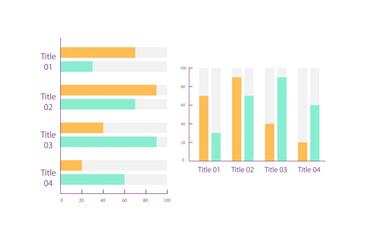 Poster - Clustered column infographic chart design template set. Compare effectiveness. Indicator changes. Visual data presentation. Editable bar graphs collection. Myriad Pro-Bold, Regular fonts used