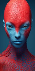 Wall Mural - alien lifeform from outer space made with generated ai