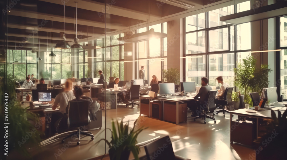 Coworking space background. Generative AI Stock Photo | Adobe Stock