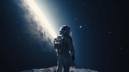 Canvas Print - astronaut exploring alien worlds in deep space