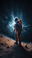 Canvas Print - astronaut exploring alien worlds in deep space