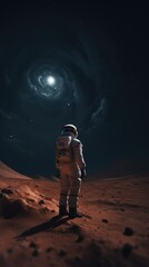 Canvas Print - astronaut exploring alien worlds in deep space
