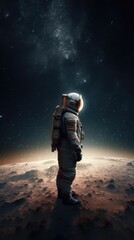 Canvas Print - astronaut exploring alien worlds in deep space