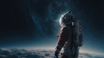 Canvas Print - astronaut exploring alien worlds in deep space