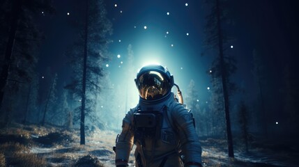 Canvas Print - astronaut exploring alien worlds in deep space