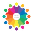 Single vector color wheel theory twelve colors