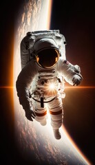 Wall Mural - astronut exploring outer space
