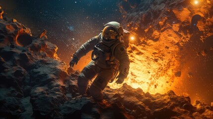 Wall Mural - Astronaut exploring the universe