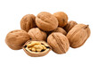 walnuts isolated on transparent background. PNG file, cut out. Generative AI. Digital Art Illustration