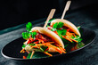Gua bao, steamed buns with meat and vegetable