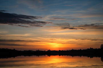 Wall Mural - Beautiful cloud and sky on sunset landscape.