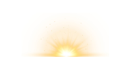 golden star and sparks isolated on transparent background. flares and sunbursts. glowing light effec