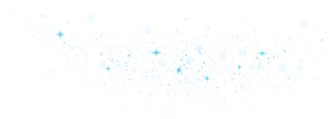 Wall Mural - blue shining bokeh lights with glowing particles on transparent background. png.