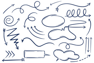 Wall Mural - hand drawn arrow sketch and speech bubble set design