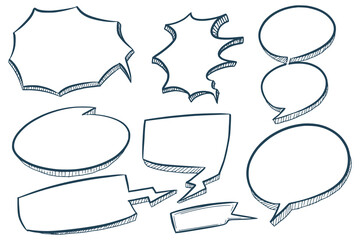 Wall Mural - beautiful hand drawn sketch speech bubble set design